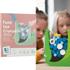 4 Lata +|6 Lat+ | BS Toys Drewniana gra zręcznościowa Nakarm krokodyla