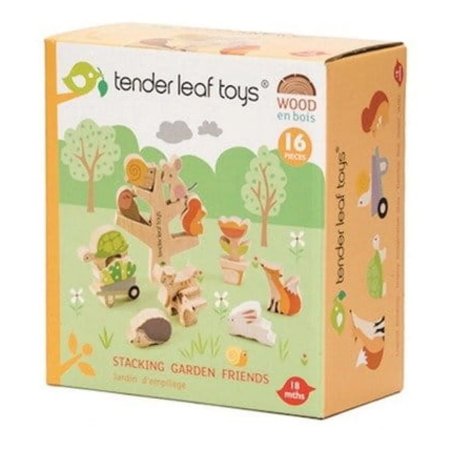 2 Lata +|Drewniane | Tender Leaf Toys Drewniana gra zręcznościowa - Przyjaciele Ogrodu