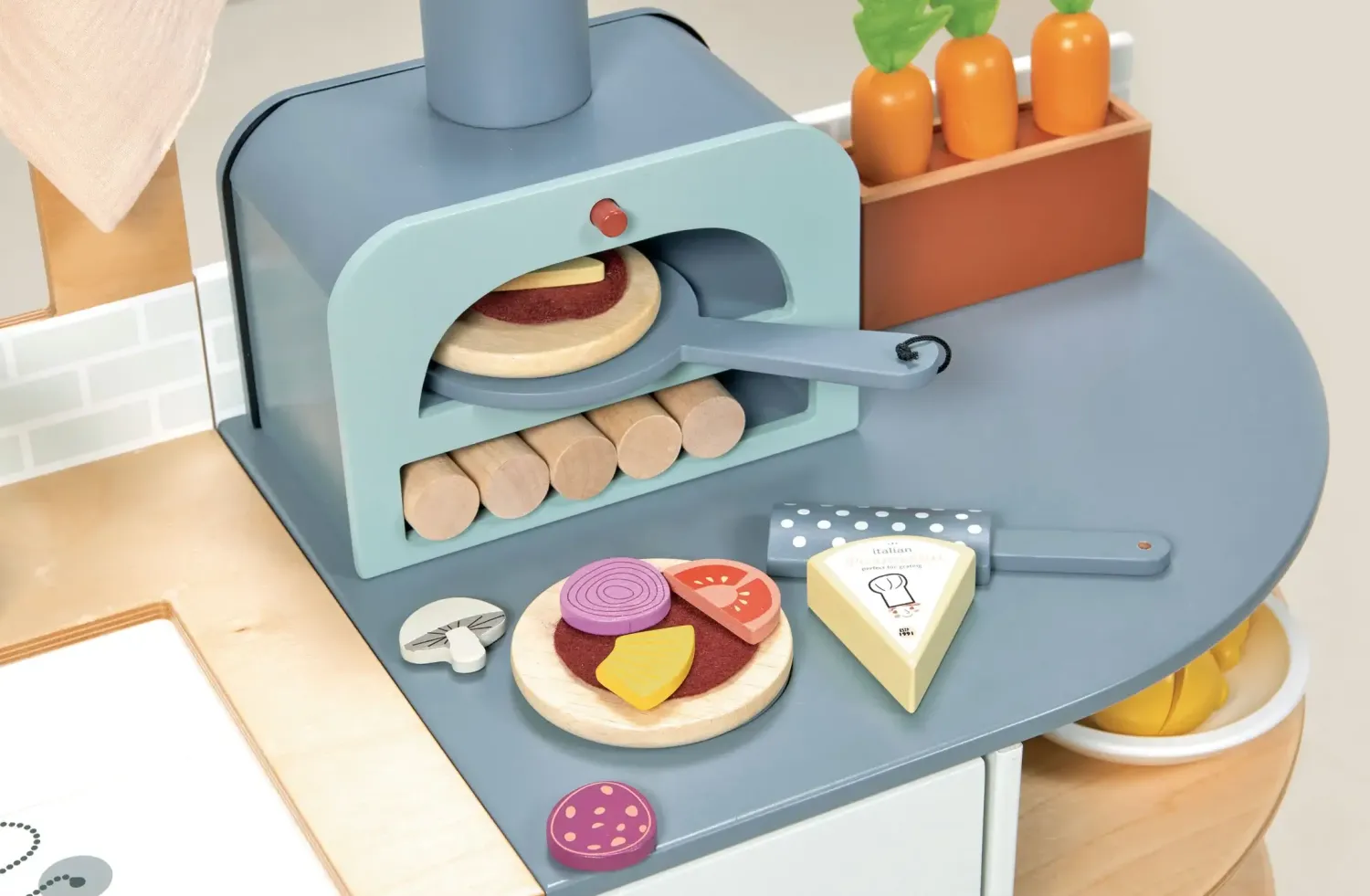 2 Lata +|Drewniane | Tender Leaf Toys Drewniana kuchnia XXL z piekarnikiem La Fiamma Grand Kitchen