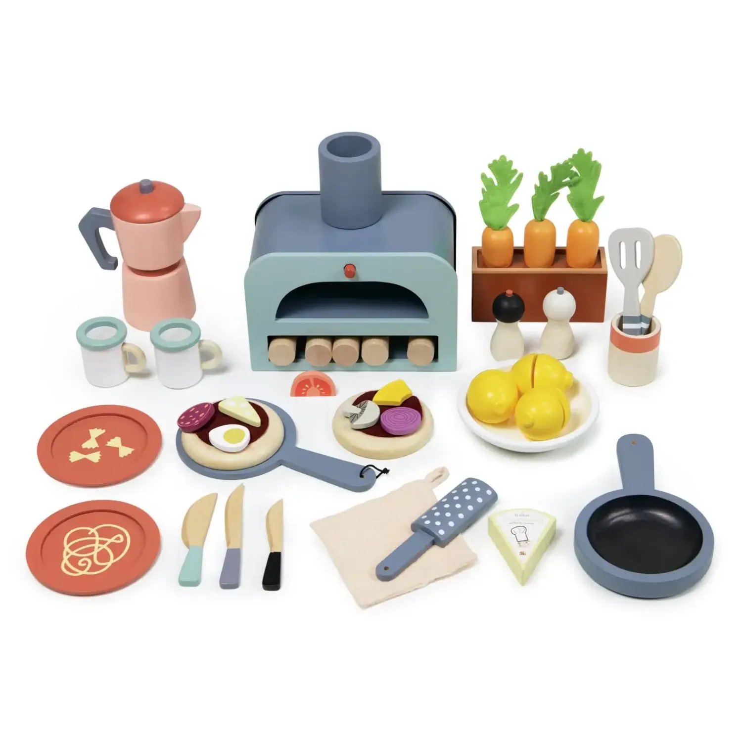 2 Lata +|Drewniane | Tender Leaf Toys Drewniana kuchnia XXL z piekarnikiem La Fiamma Grand Kitchen