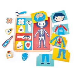 Idealne W Podróży|2 Lata + | Tender Leaf Toys Drewniana układanka edukacyjna - Ciało człowieka