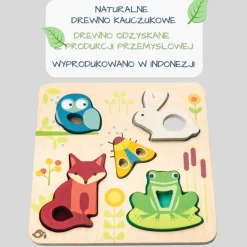 12M+|2 Lata + | Tender Leaf Toys Drewniana układanka sensoryczna - Zwierzęta na łące