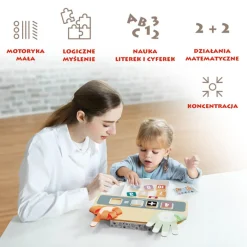 Drewniana zabawka edukacyjna Nauka liczenia na palcach, 3+