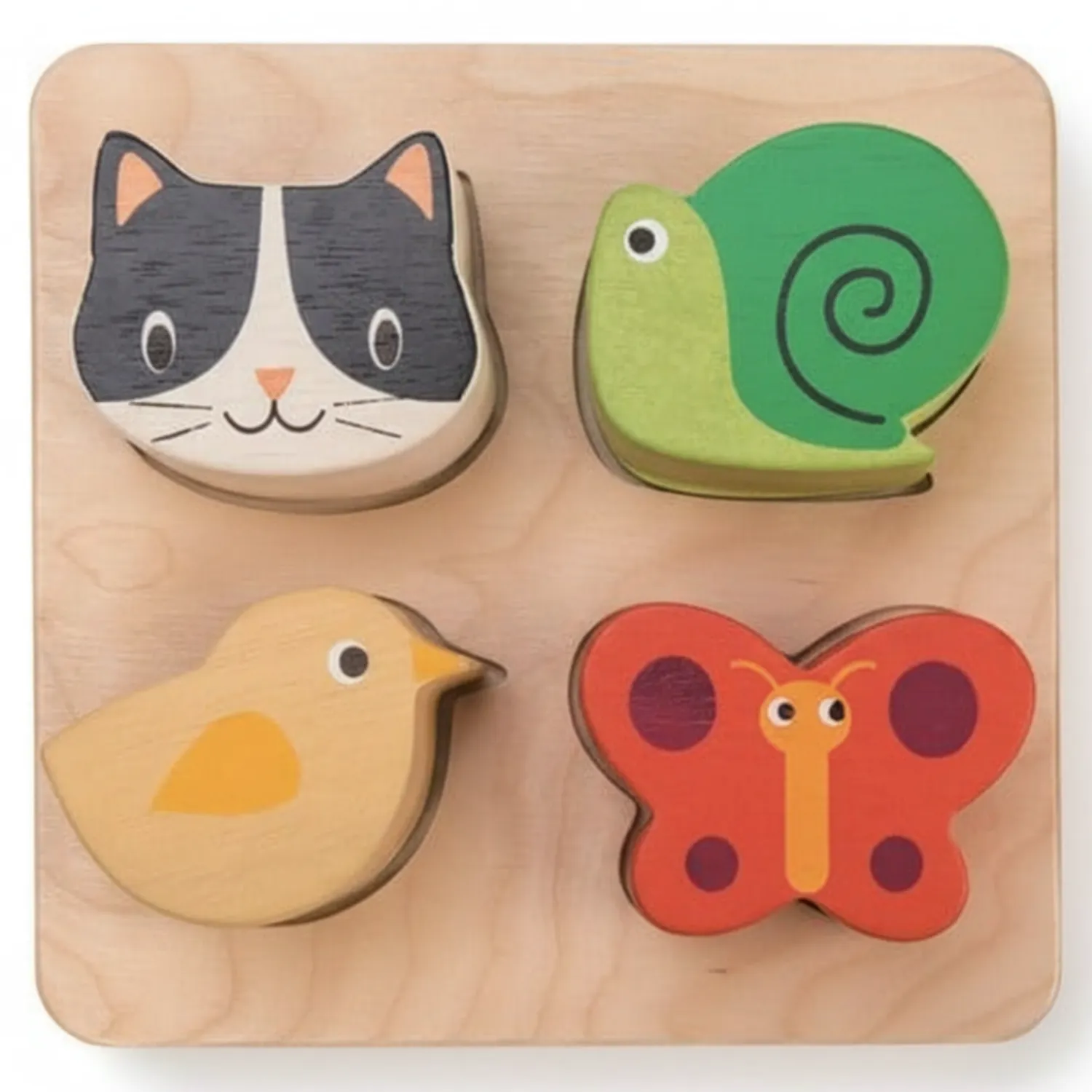 12M+|Drewniane | Tender Leaf Toys Drewniana zabawka sensoryczna - Zwierzęta - kształty i faktury