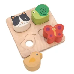 12M+|Drewniane | Tender Leaf Toys Drewniana zabawka sensoryczna - Zwierzęta - kształty i faktury