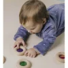12M+|Sensoryczne | Petit Boum Drewniana zabawka sensoryczna Donut Calm - turkusowy