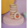 12M+|Sensoryczne | Petit Boum Drewniana zabawka sensoryczna Donut Calm - różowy
