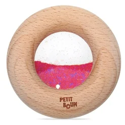 12M+|Sensoryczne | Petit Boum Drewniana zabawka sensoryczna Donut Calm - różowy