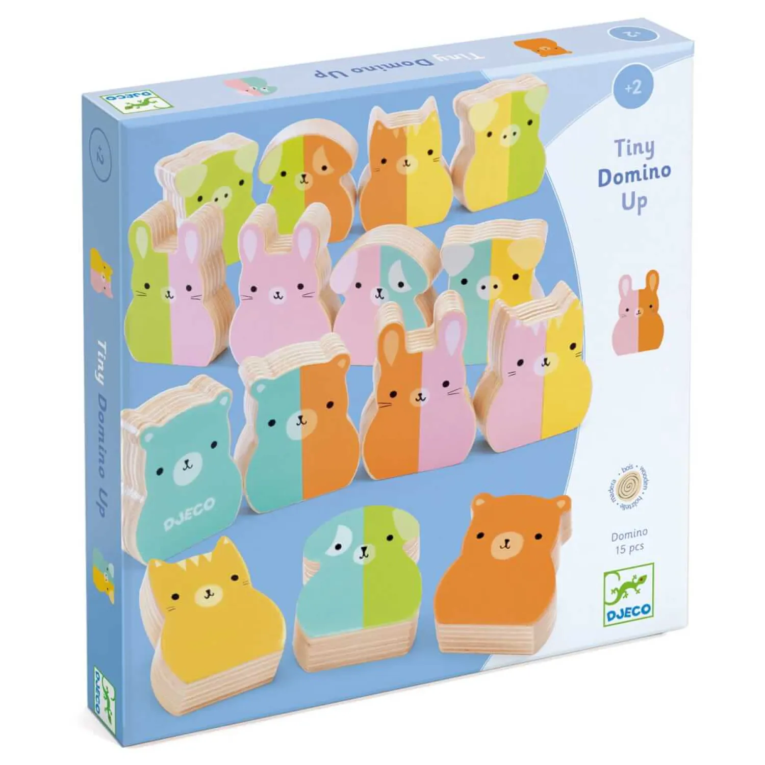 2 Lata + | Djeco Drewniane Domino Tiny-up
