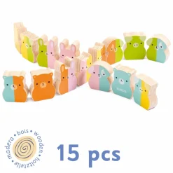 2 Lata + | Djeco Drewniane Domino Tiny-up