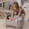 Drewniane łóżeczko dla lalek z materacem - jetty beige