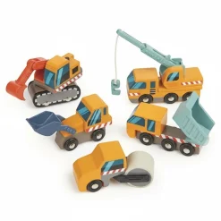 2 Lata +|Drewniane | Tender Leaf Toys Drewniane pojazdy budowlane