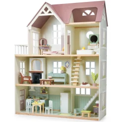 Akcesoria Dla Lalek|Drewniane | Tender Leaf Toys Drewniany domek XXL z wyposażeniem, Mulberry Mansion