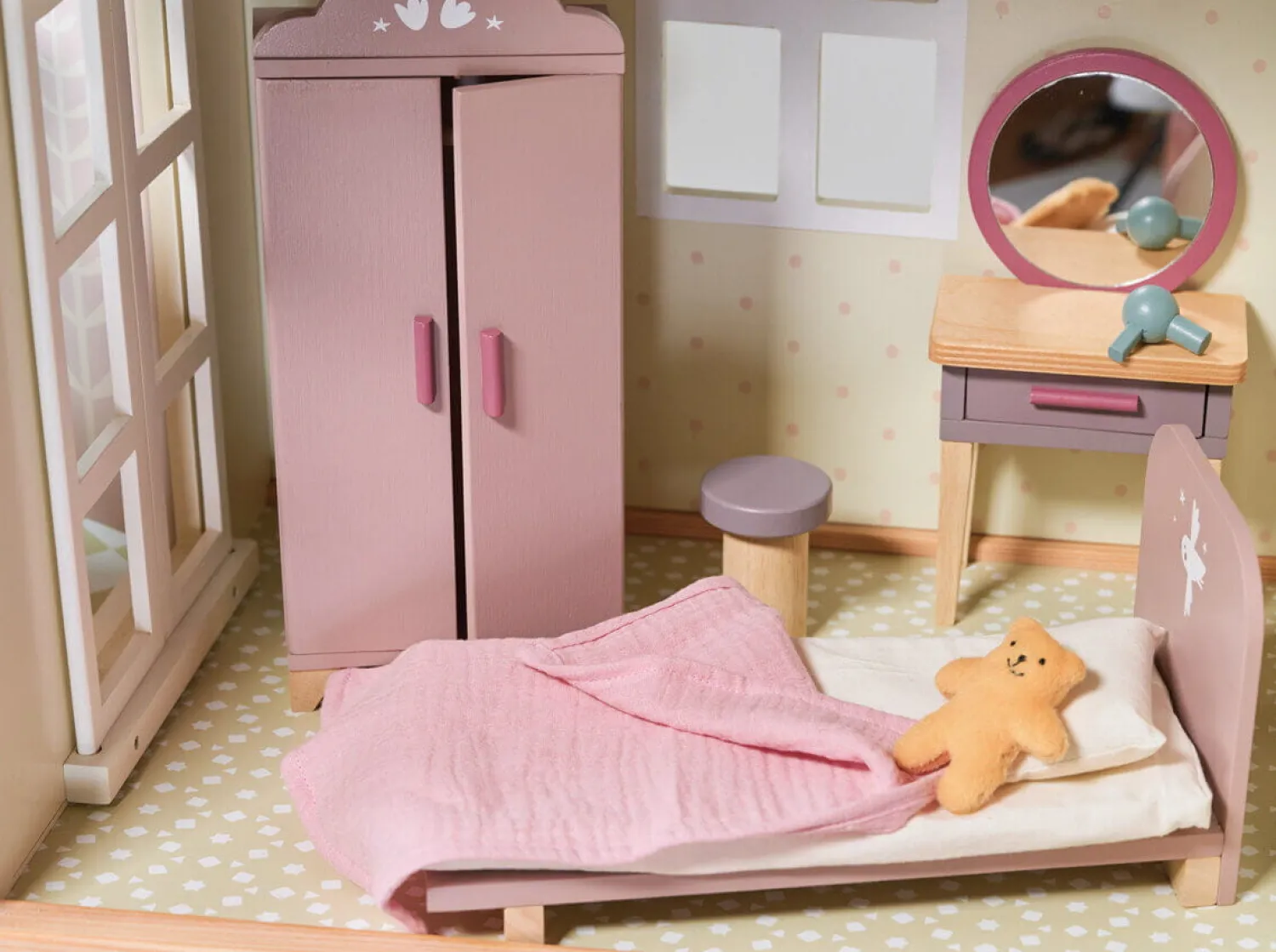 Akcesoria Dla Lalek|Drewniane | Tender Leaf Toys Drewniany domek XXL z wyposażeniem, Mulberry Mansion