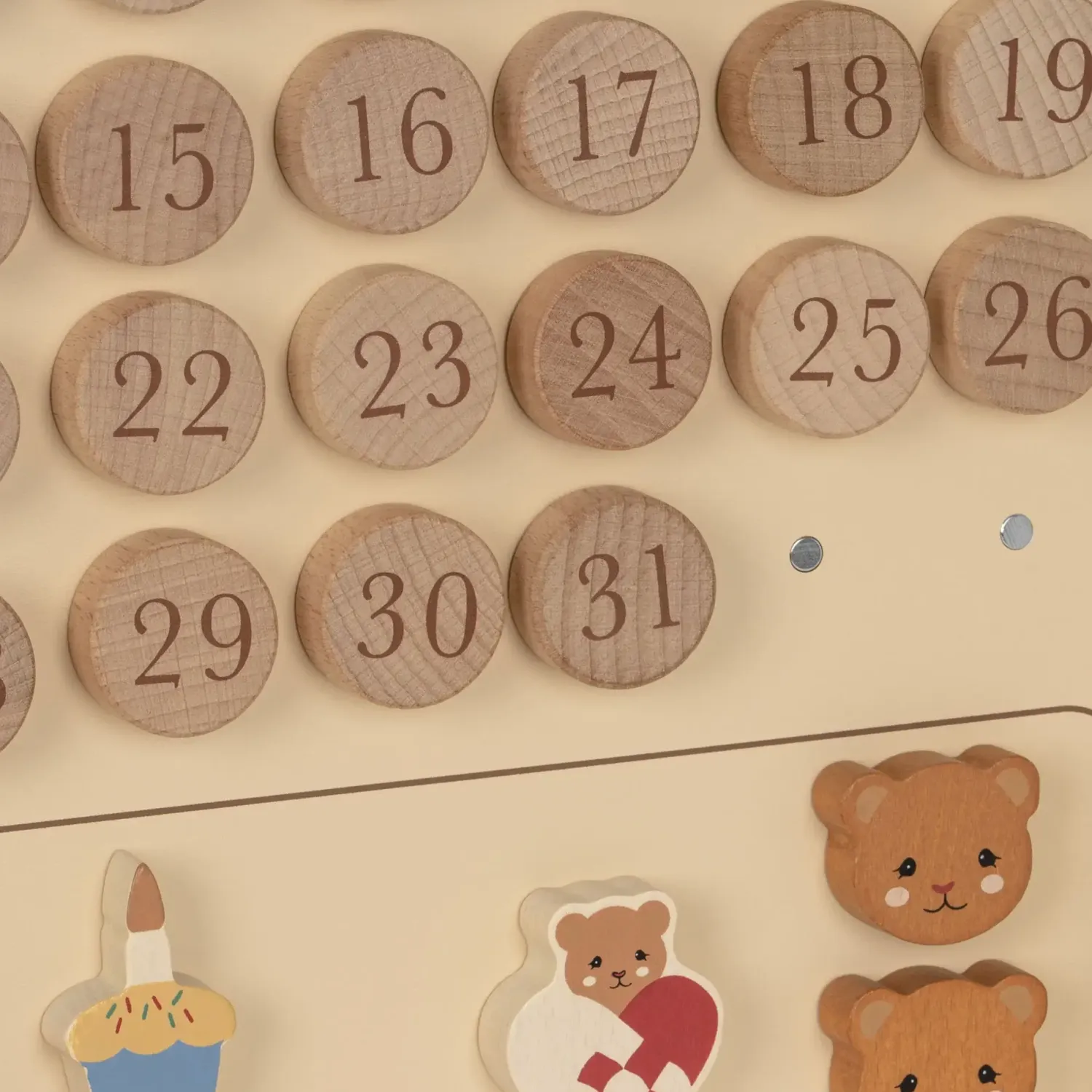 6 Lat+|7 Lat+ | Konges slojd Drewniany kalendarz dla dzieci - nature