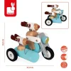 2 Lata +|3 Lata + | Janod Drewniany motocykl z bocznym wózkiem w stylu retro Spirit Philip