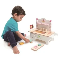 6 Lat+|3 Lata + | Tender Leaf Toys Drewniany sklepik z lodami na magnesy lodziarnia
