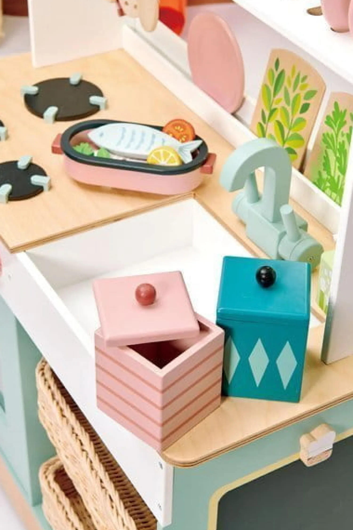 3 Lata +|2 Lata + | Tender Leaf Toys Duża drewniana kuchnia