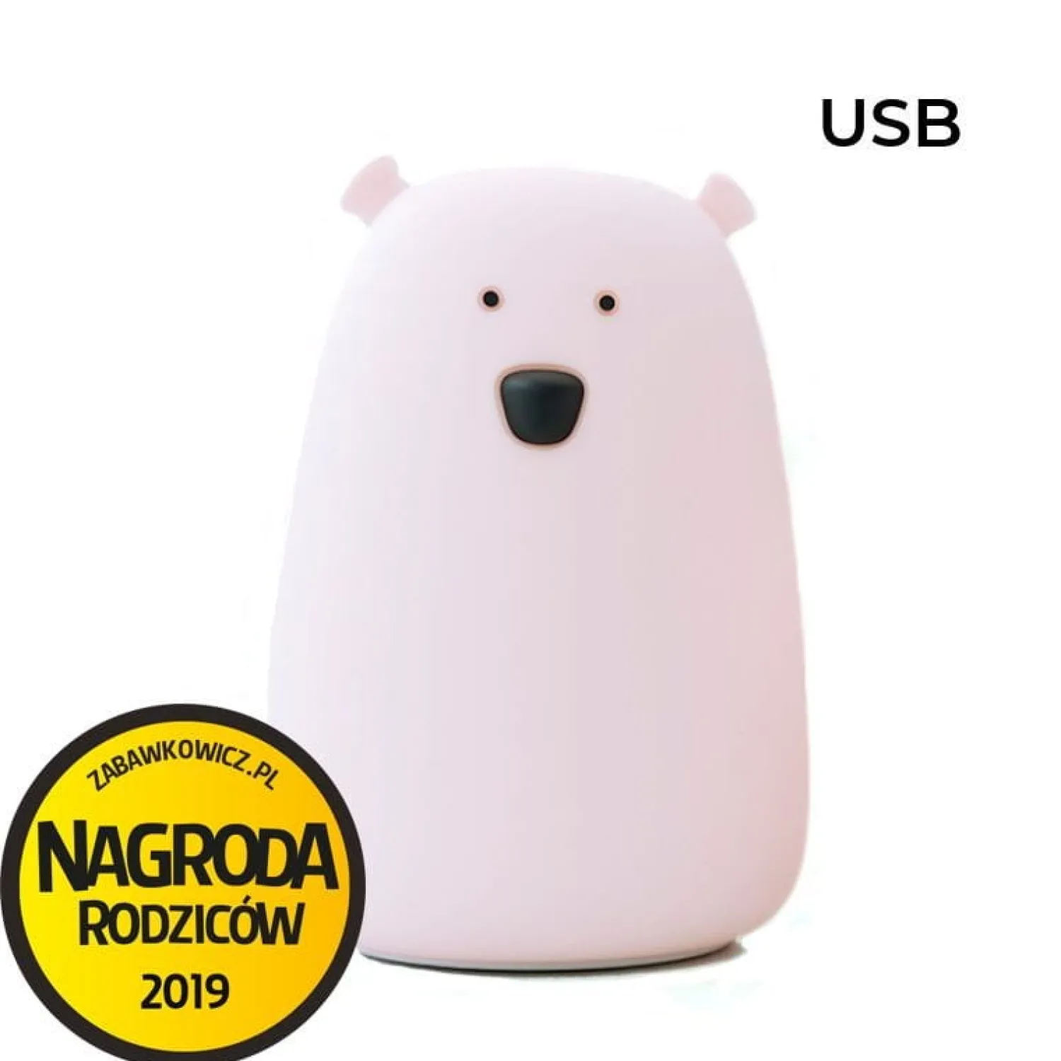 Lampki Nocne|Lampki Nocne | Rabbit&Friends Duża lampka led MIŚ RÓŻOWY bezpieczna dla Twojego dziecka