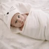 Duży bambusowy ręcznik cream - cat