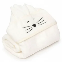Duży bambusowy ręcznik cream - cat