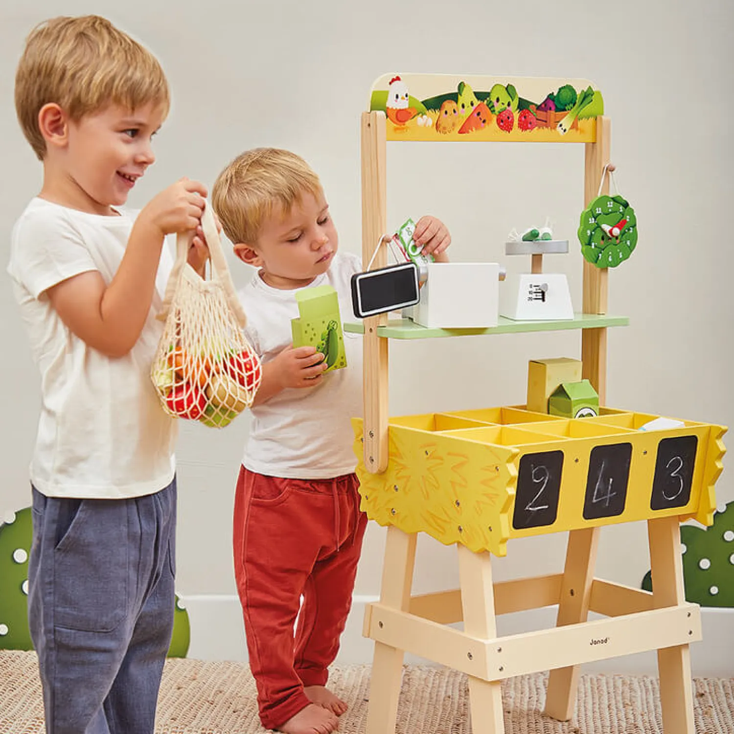 2 Lata +|Edukacyjne | Janod Duży sklep warzywniak Farma 3+