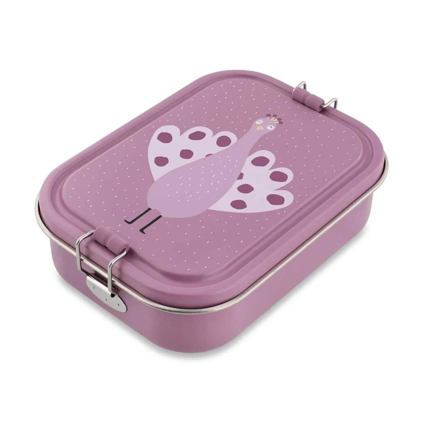 Duży stalowy lunchbox - Paw