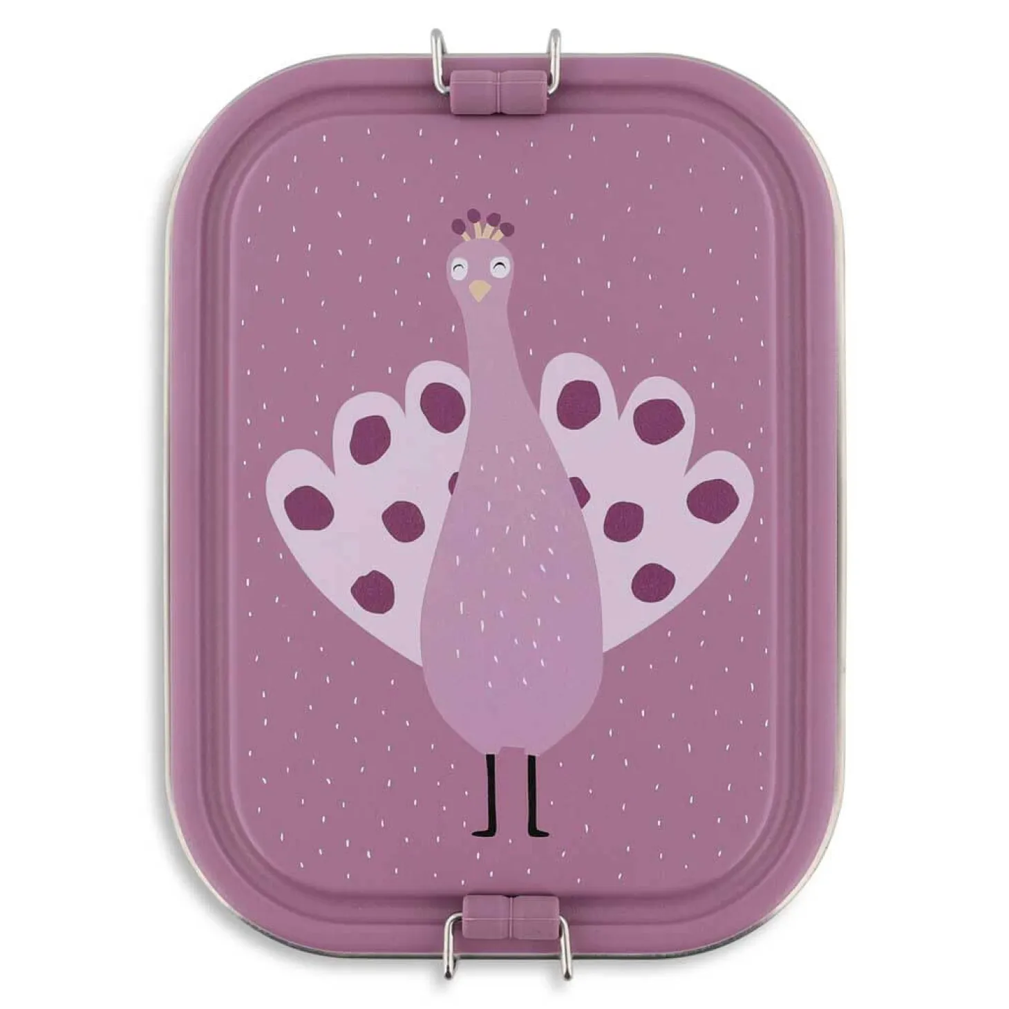 Duży stalowy lunchbox - Paw