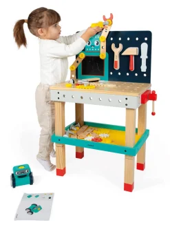 Odgrywanie Ról|6 Lat+ | Janod Duży stolik warsztat drewniany magnetyczny Robot Brico ‘Kids 3+