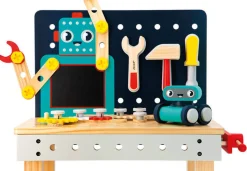 Odgrywanie Ról|6 Lat+ | Janod Duży stolik warsztat drewniany magnetyczny Robot Brico ‘Kids 3+