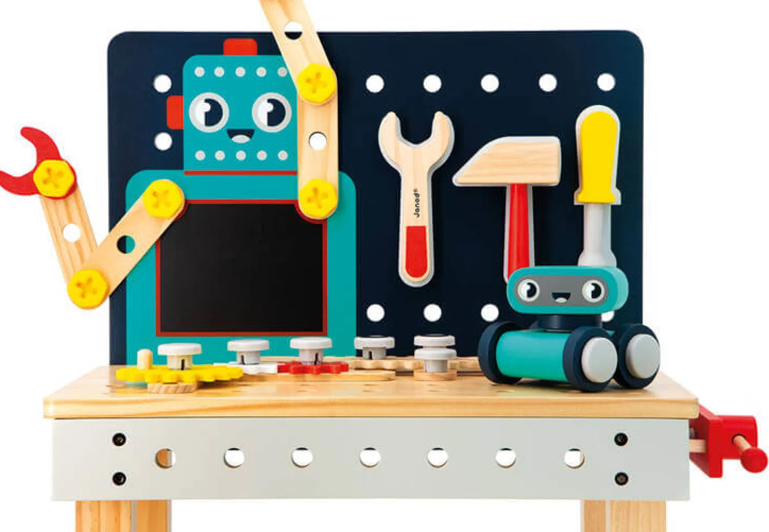 Odgrywanie Ról|6 Lat+ | Janod Duży stolik warsztat drewniany magnetyczny Robot Brico ‘Kids 3+
