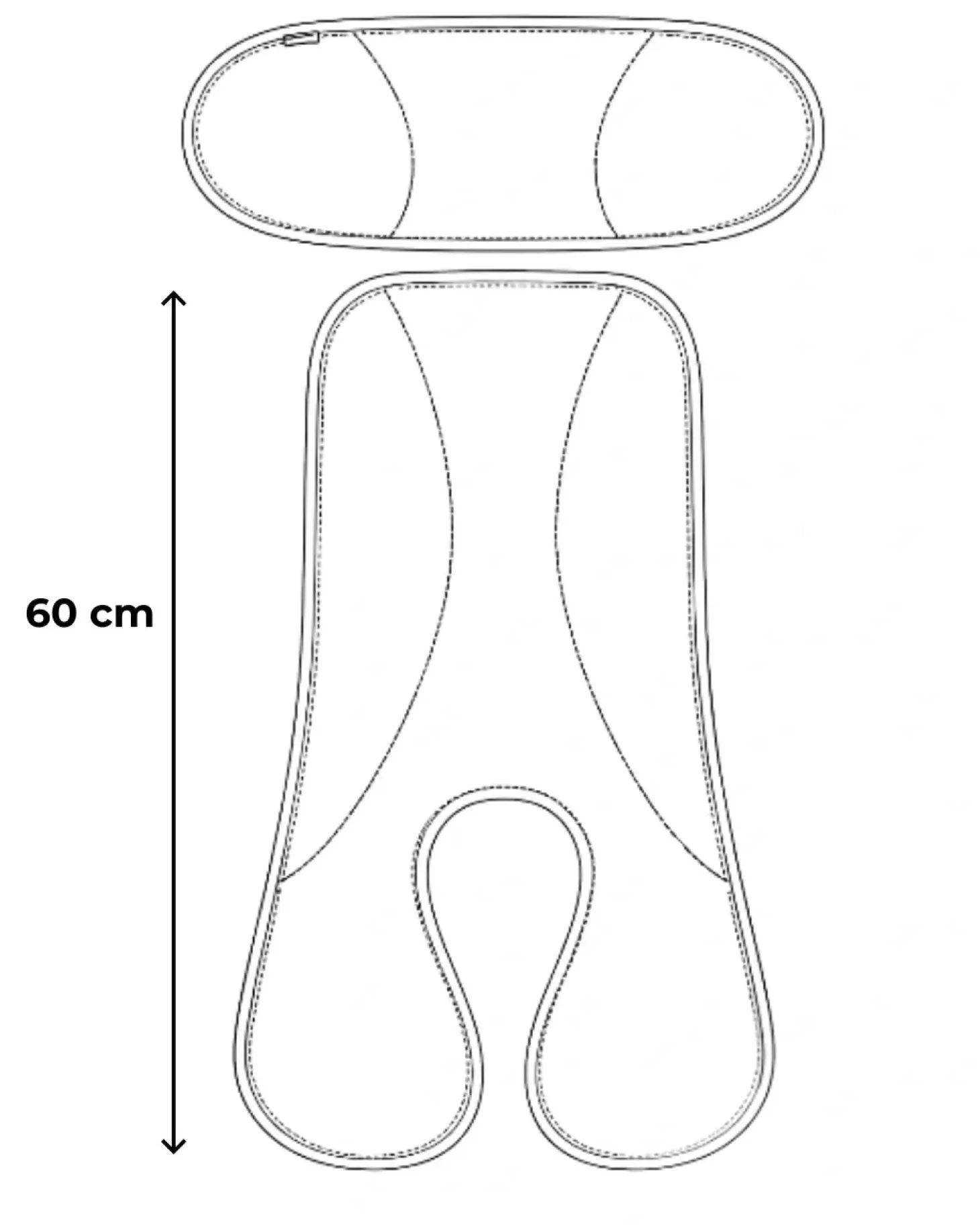 Dwuczęściowa wełniana wkładka termoregulacyjna MIDI merino do fotelika do 105 cm SZAŁWIA