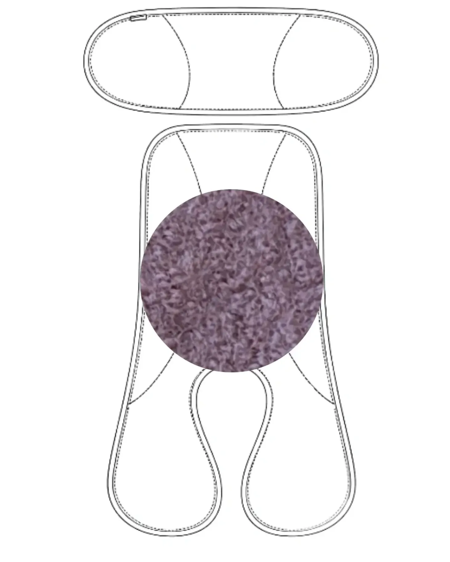 Dwuczęściowa wełniana wkładka termoregulacyjna MIDI merino do fotelika do 105 cm WRZOS