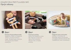 Kontrastowe|Aktywizujące | Taf Toys Dwustronna książeczka sensoryczna - przytulny miś