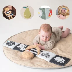 Kontrastowe|Aktywizujące | Taf Toys Dwustronna książeczka sensoryczna - przytulny miś