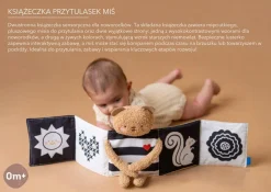 Kontrastowe|Aktywizujące | Taf Toys Dwustronna książeczka sensoryczna - przytulny miś