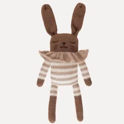 Dziergany królik z wełny alpaki - sand striped romper