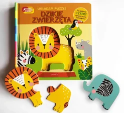 Ruchome Elementy|0-2 Lat | HarperCollins Dzikie zwierzęta. Akademia Mądrego Dziecka. Układam puzzle