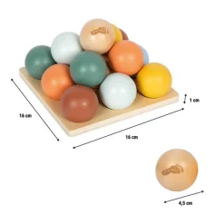 12M+|Drewniane | Small Foot Edukacyjny sorter Montessori z drewnianymi kulkami i planszą