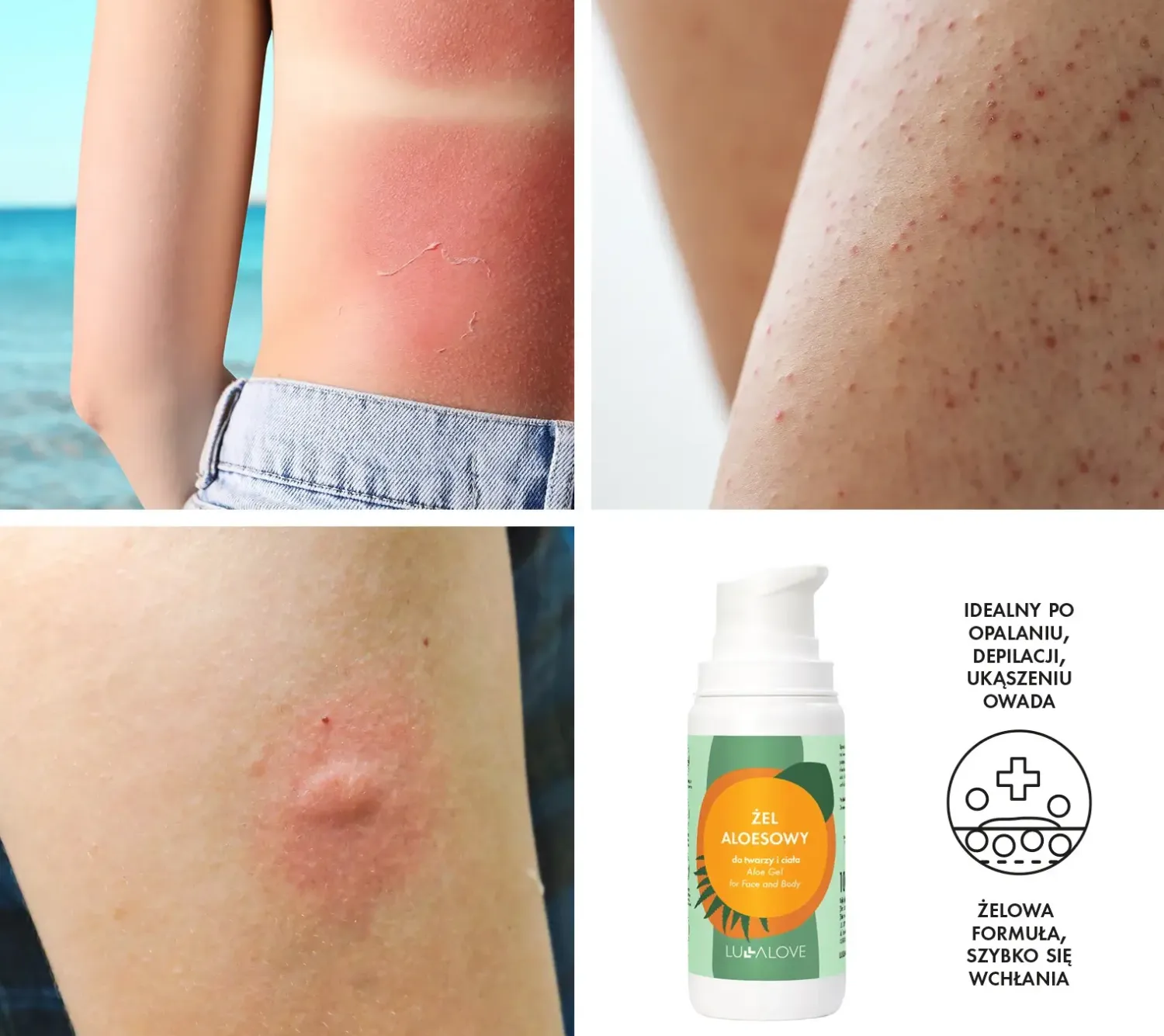 Naturalne Kosmetyki Dla Mam | Lullalove Żel aloesowy do twarzy i ciała, 100 ml