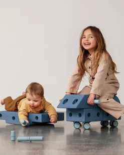 12M+|6 Lat+ | MODU Explorer set - Kreatywne klocki rozwijające motorykę dużą: Deep blue, Sky blue 8w1