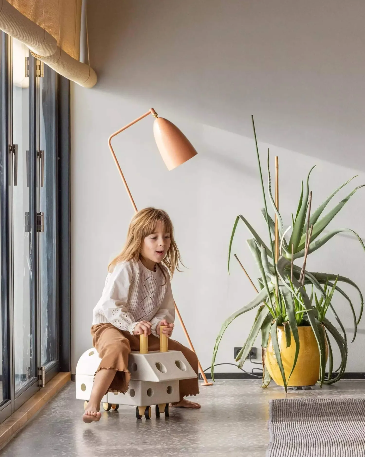 12M+|6 Lat+ | MODU Explorer set - Kreatywne klocki rozwijające motorykę dużą: Sand Grey, Honey Yellow 8w1