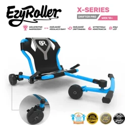 8 Lat+|7 Lat+ | EzyRoller Drifter Pro X Pojazd gokart napędzany nogami driftingowy 10 lat+ - Blue