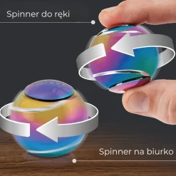 Idealne W Podróży|8 Lat+ | Bopster Fidget Spinner, Spin Ball - Wielokolorowy, Metaliczny