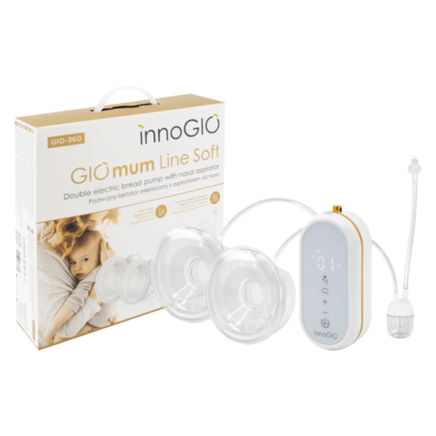 GIOmum Line Soft Podwójny laktator elektryczny z aspiratorem GIO-360