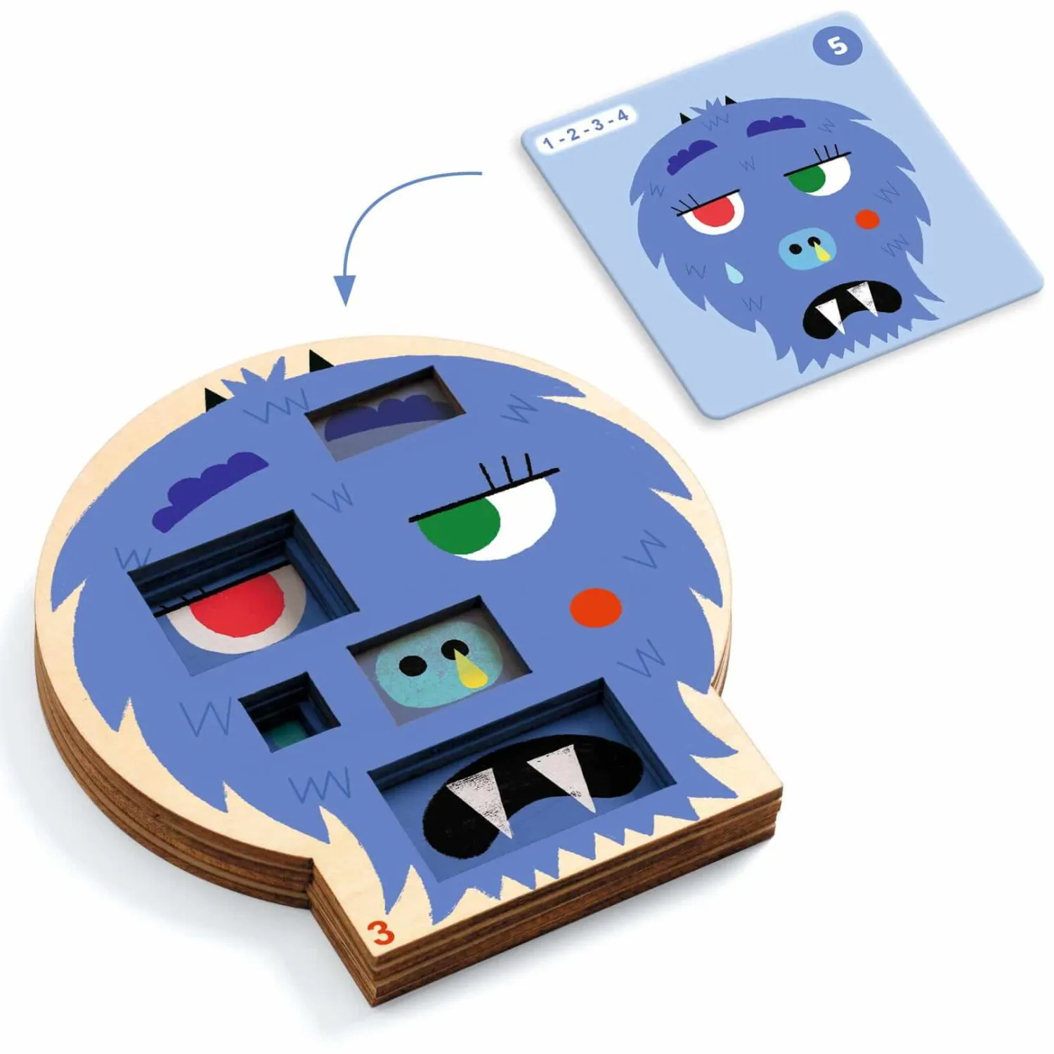 8 Lat+|Gry Planszowe | Djeco Gra logiczna CRAZY FACES 5+