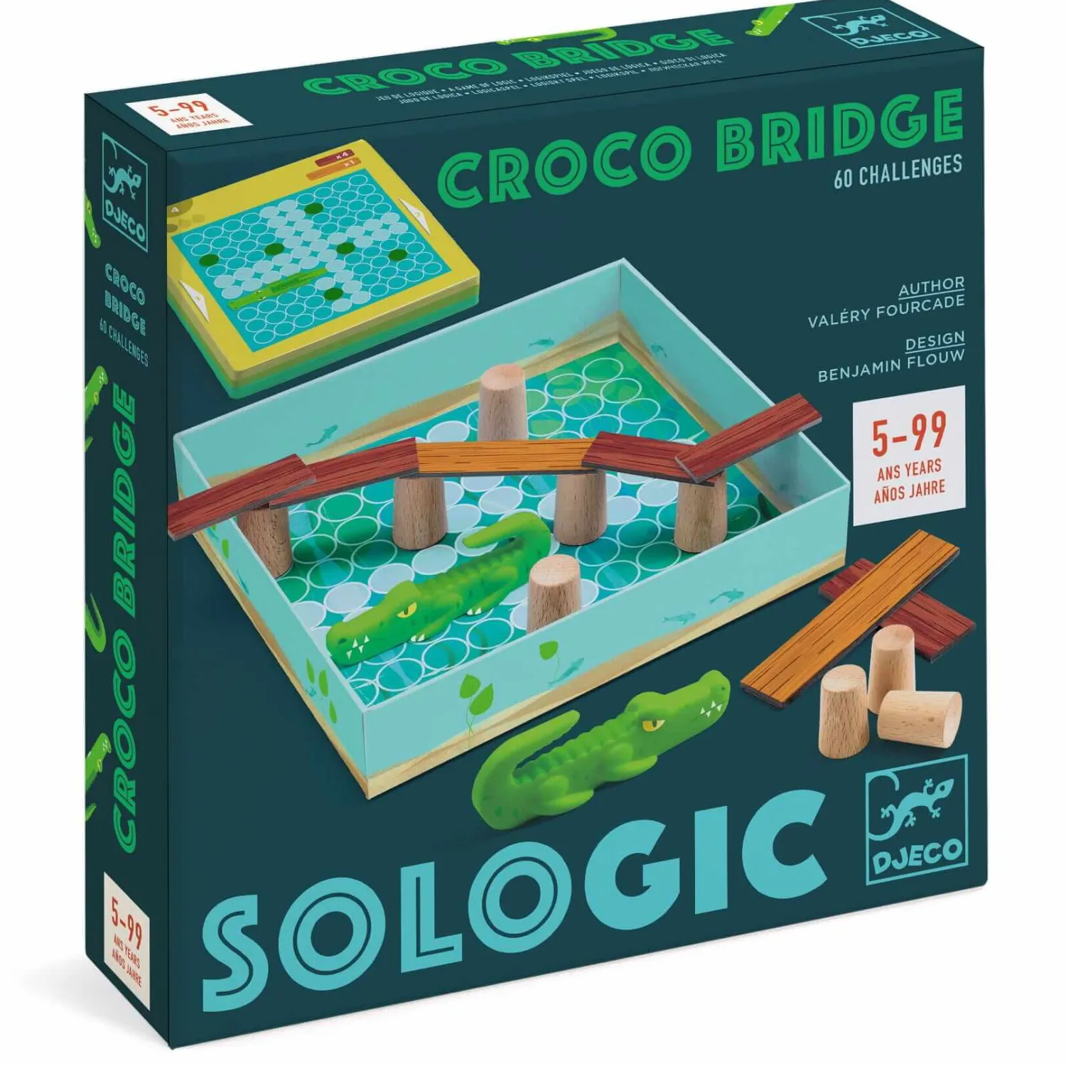 Gry Planszowe|6 Lat+ | Djeco Gra logiczna SoLogic CROCO BRIDGE 5+