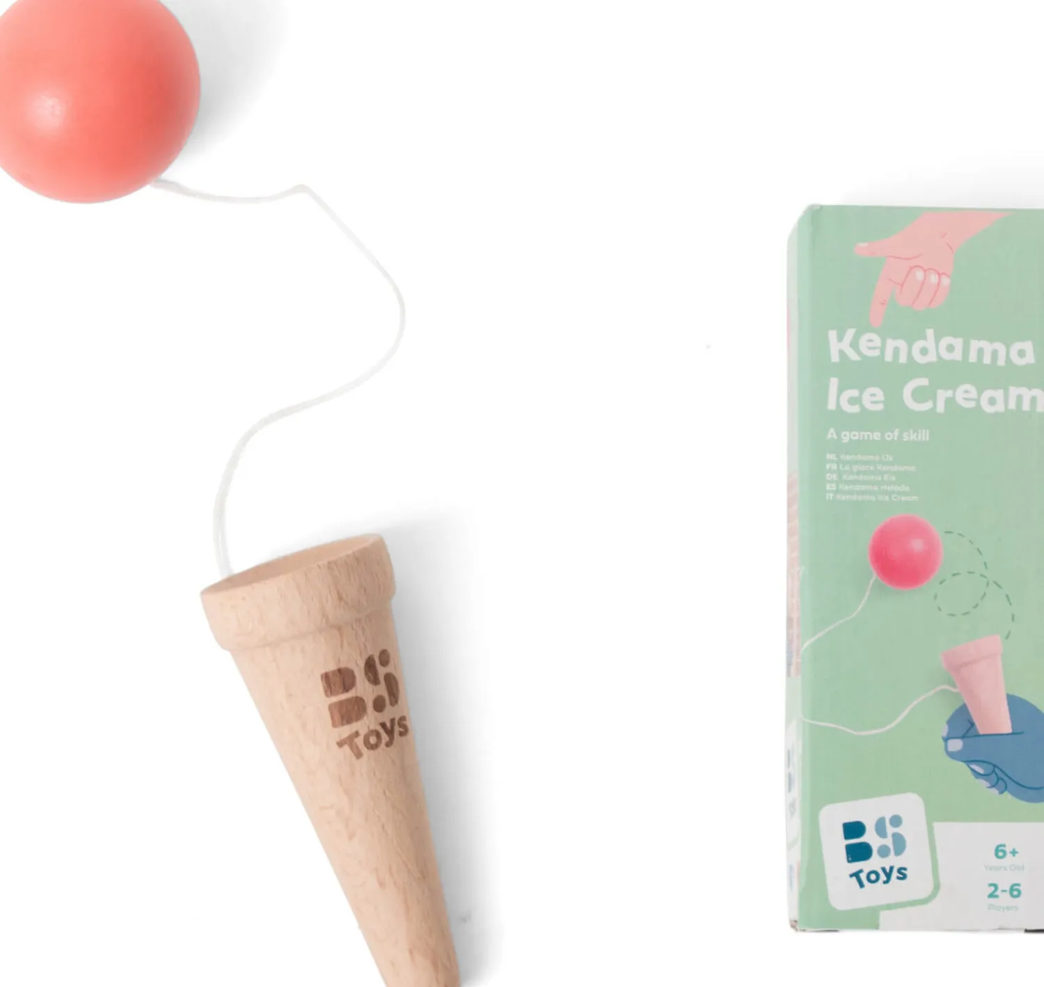 8 Lat+|Drewniane | BS Toys Gra zręcznościowa Kendama lody