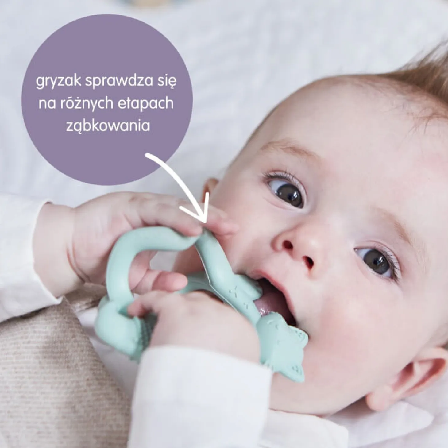 Gryzak silikonowy Lisek - błękit