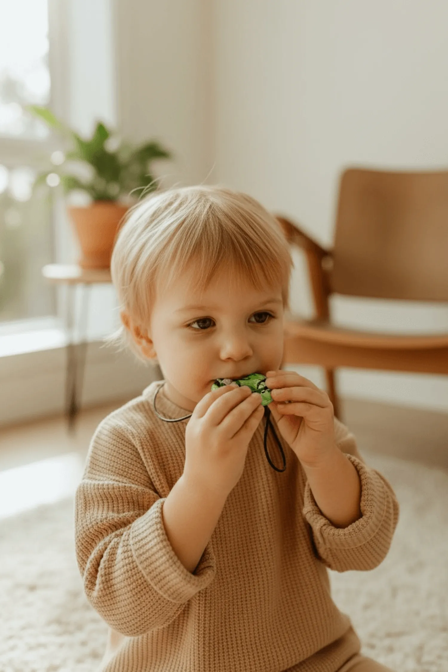 Biżuteria|Gryzaki | Jellystone Gryzak terapeutyczny, antystresowy naszyjnik MEDIUM - Leśny Wąż